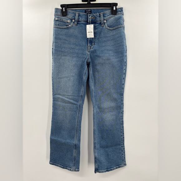 J.Crew Mid-rise flare crop jean in all-day stretch Misty Indigo Wash - Picture 3 of 4